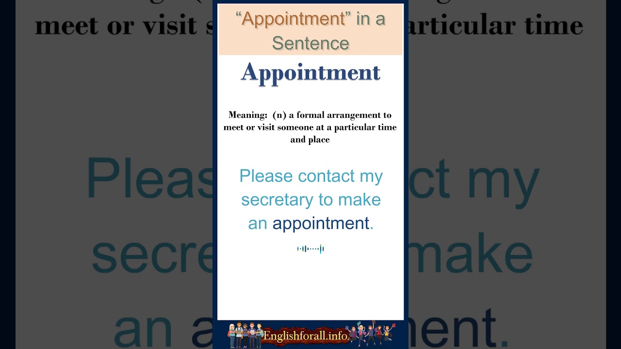 Appointment meaning | Appointment in a Sentence | Most common words in English #shorts