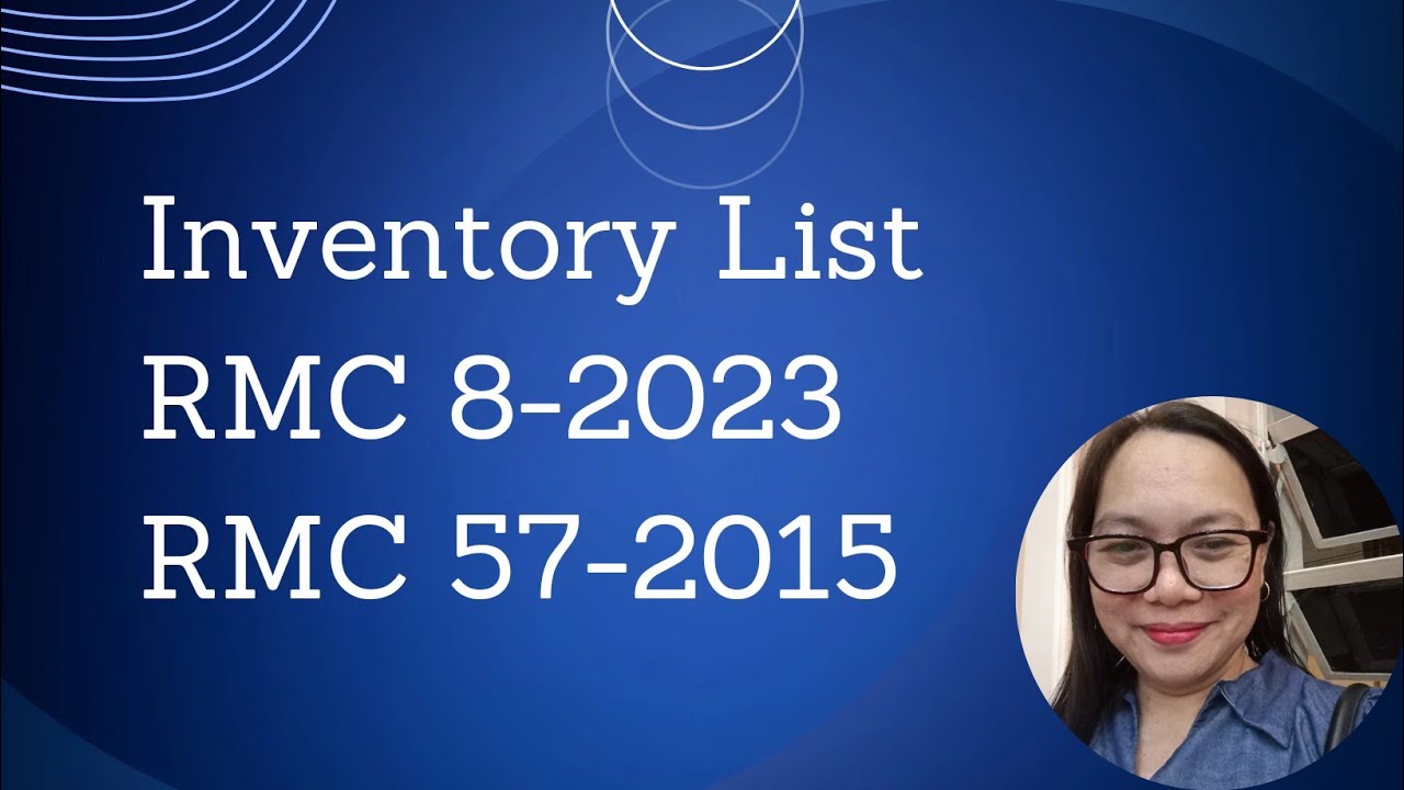 Inventory List BIR RMC 8-2023 and RMC 57-2015