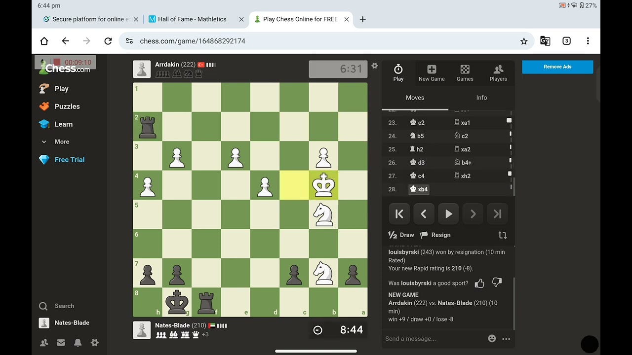 I played chess