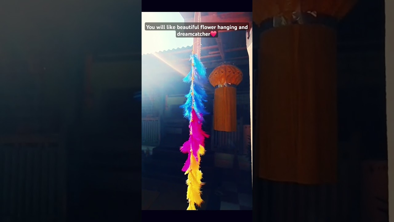 Foam flowers hanging and beautiful feathers dreamcatcher| easycraft 