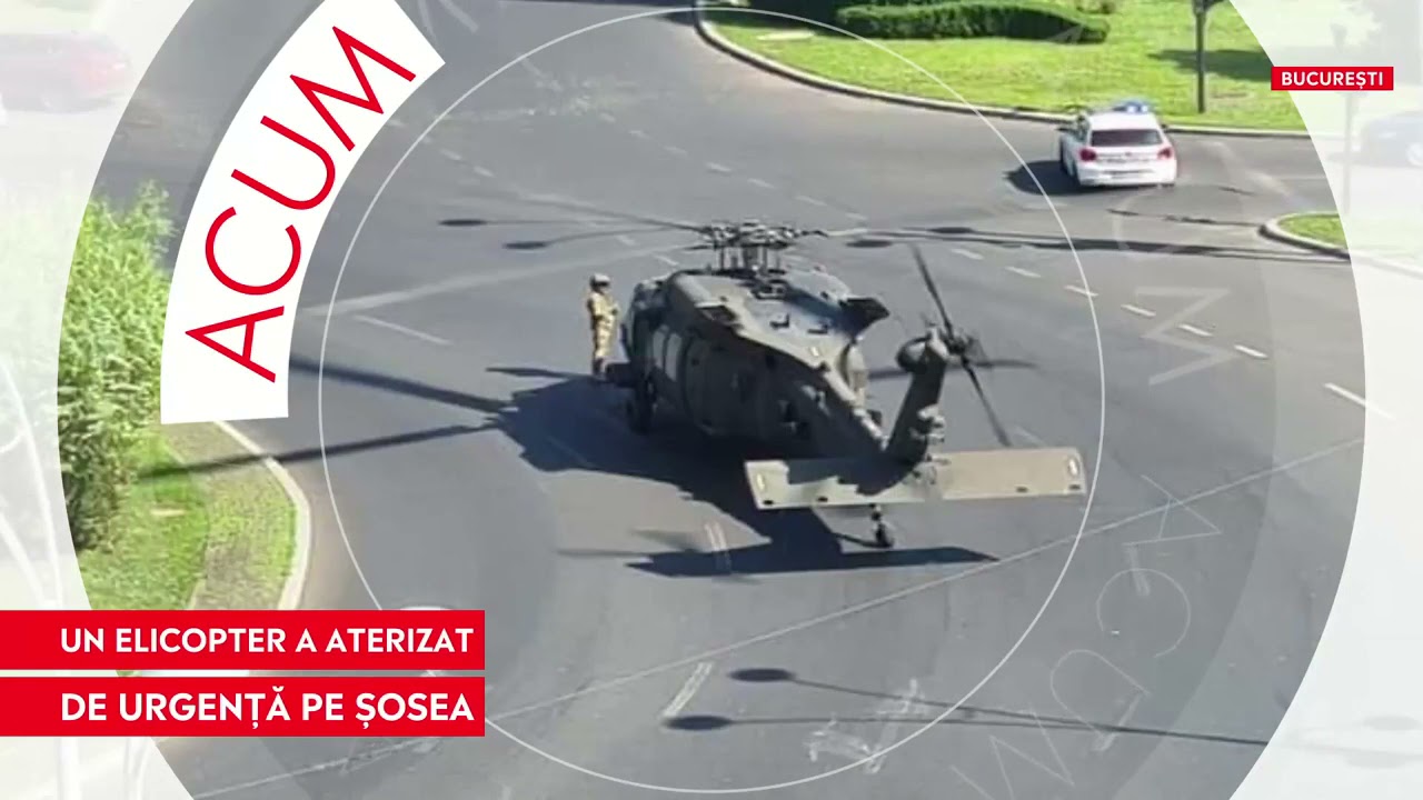 Incident aviatic în Capitală: Un elicopter militar a aterizat forțat în Piața Charles de Gaulle