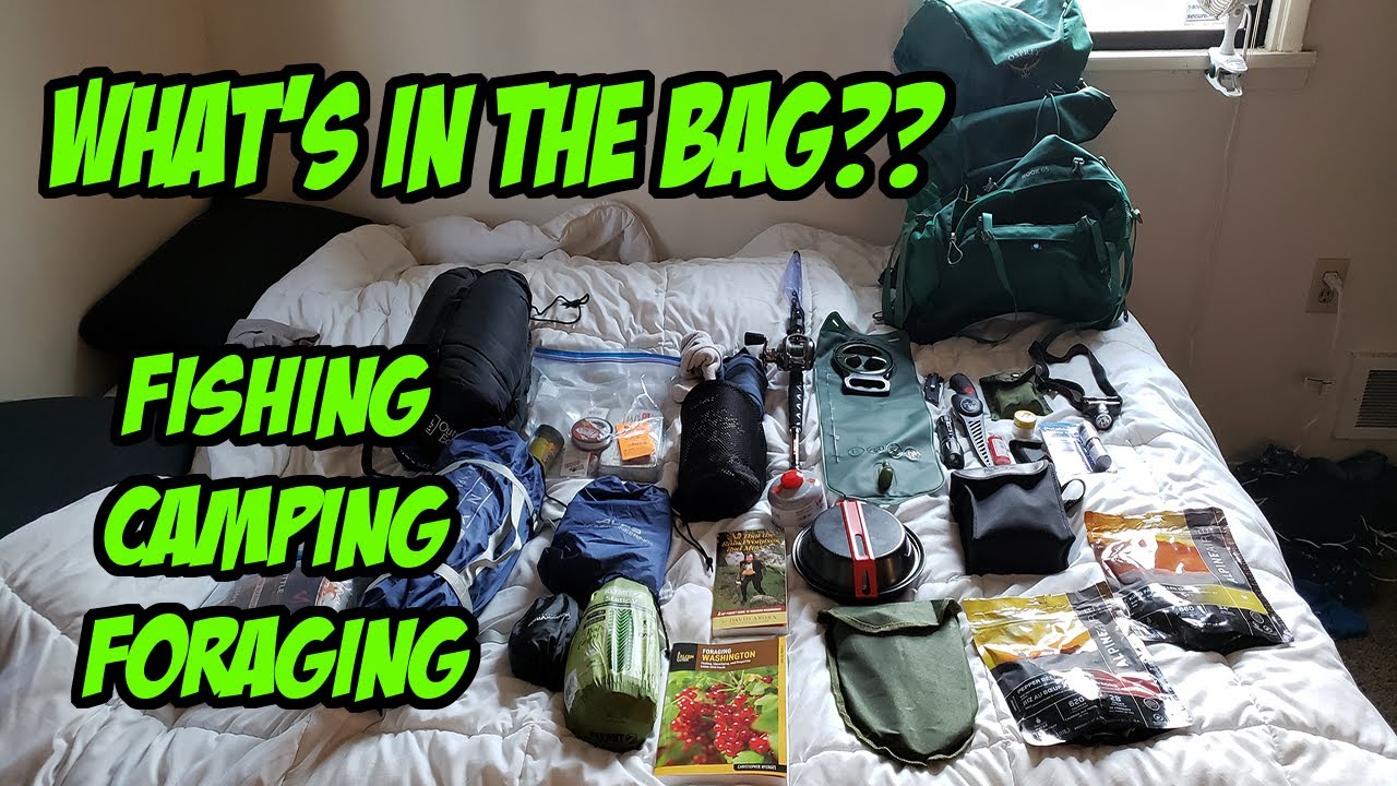 What's in the bag? | Camping, fishing, hiking, foraging bag supplies!