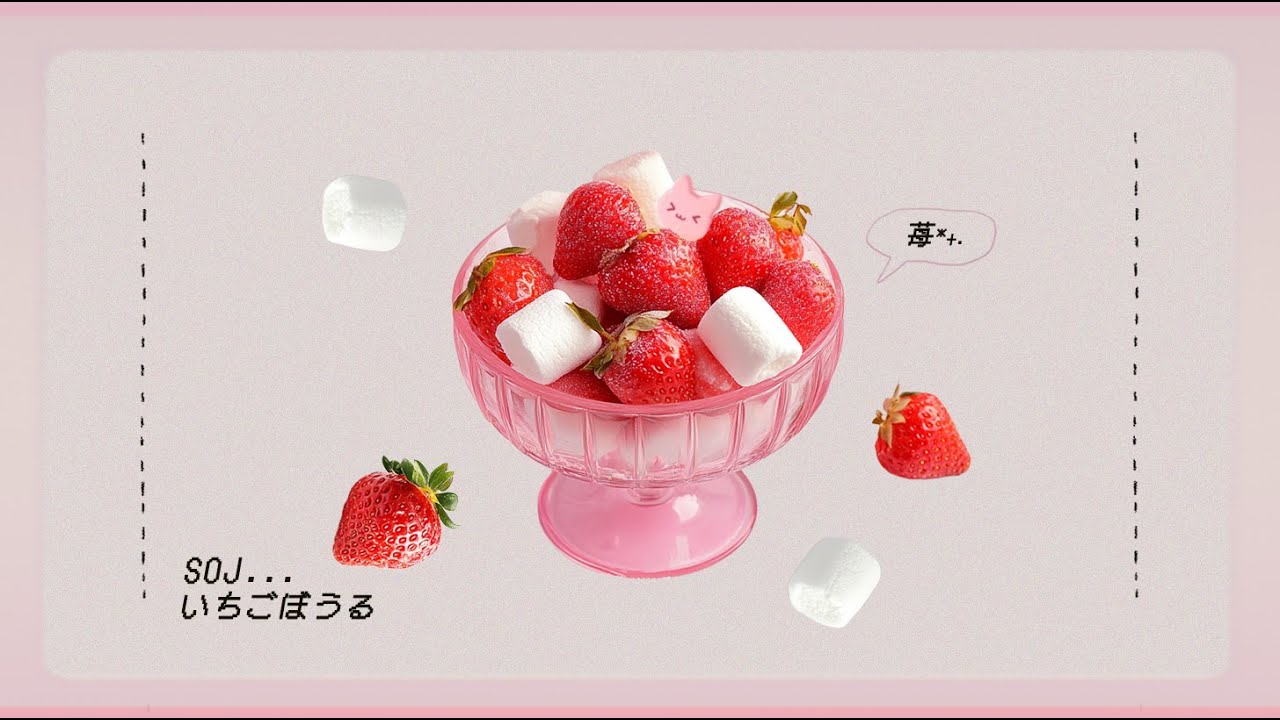 Strawberries and Marshmallows...🍓🤍 딸기와 마시멜로...