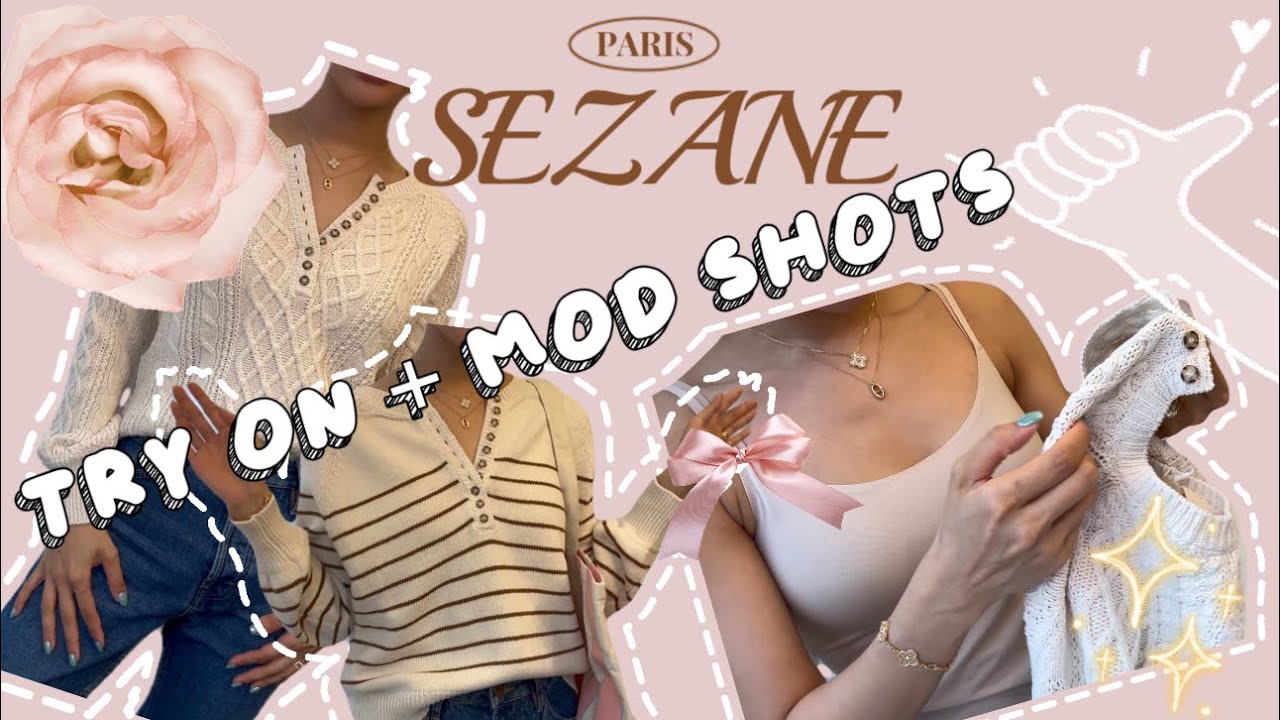 SEZANE PARIS 🇫🇷 Leontine Sweater 🛍️ Bree Sweater 🍒 Best Sellers Mini Haul | Try On | Mod Shots