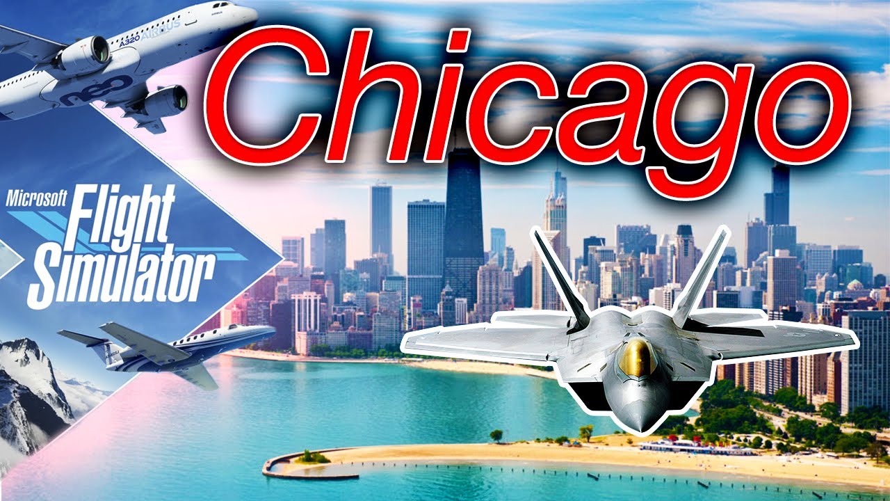 [🔴4K] F-22 in Chicago | Microsoft Flight Simulator