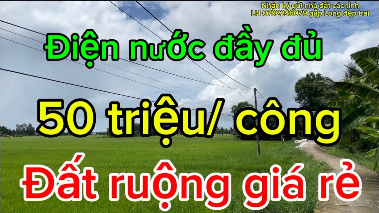 Đất ruộng giá rẻ 50 triệu/ công, nhận ký gửi nhà đất các tỉnh LH 0792246079 gặp Long đẹp trai