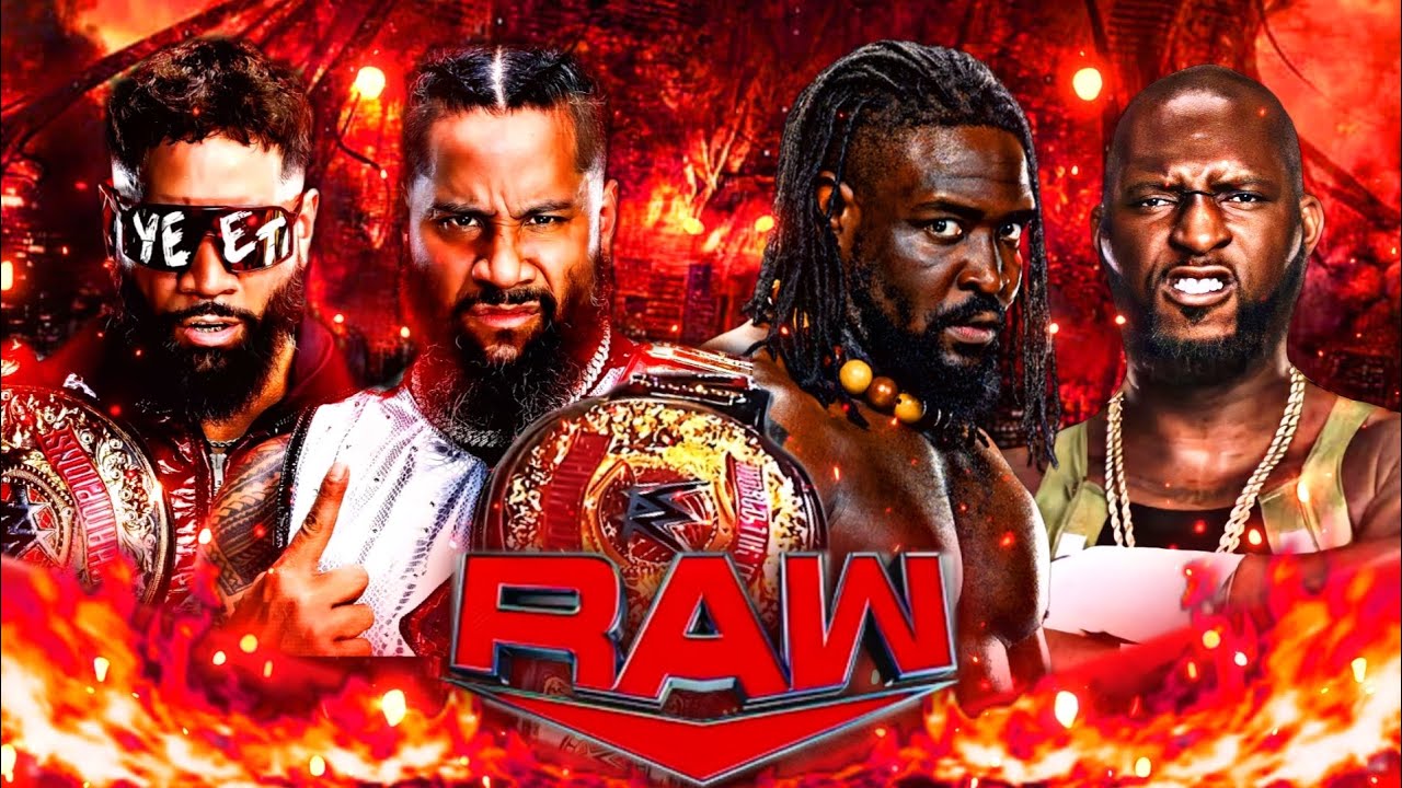 Jey Uso & Jimmy Uso vs. Oba Femi & Omos WWE Raw Netflix World Tag Team Championship - FULL MATCH 
