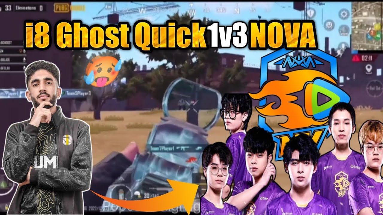 i8 Ghost Quick 1v3 NOVA 🥵Ayogi & Uzm Best Reaction 😲 In PMGC Scrims
