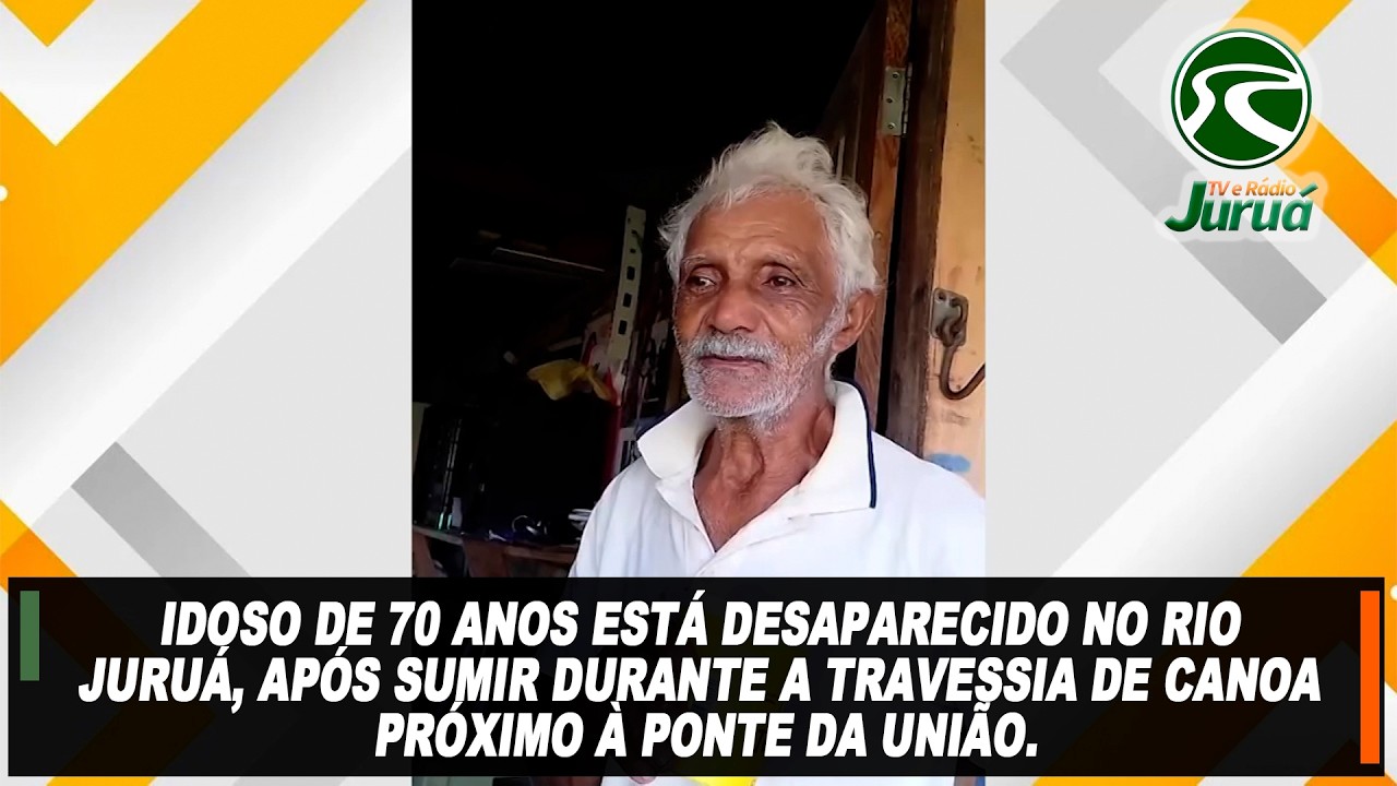 Idoso de 70 anos está desaparecido no rio Juruá, após sumir durante a travessia de canoa