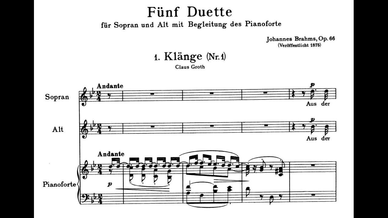 Johannes Brahms - Fünf Duette, op.66