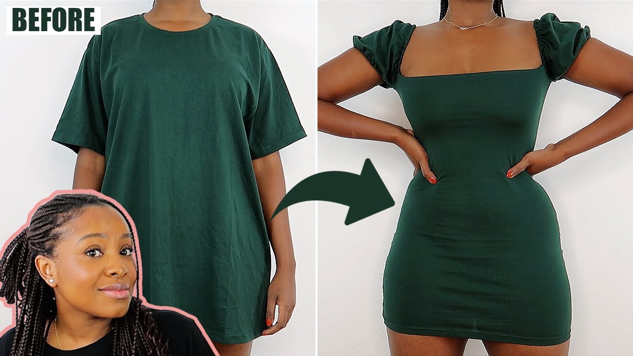 DIY Square Neck Dress | T-Shirt Transformation