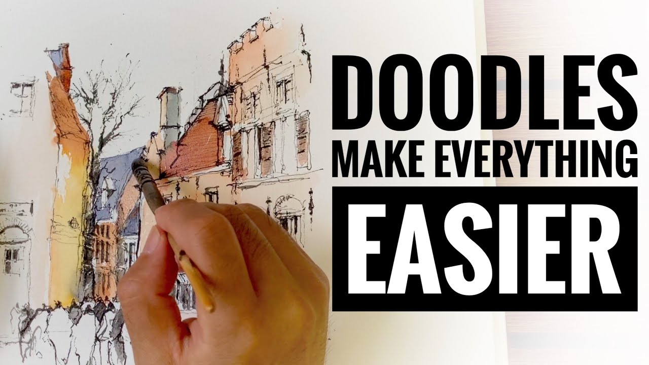Doodles make everything easier /watercolour sketch/Ink sketch/Loose style sketching