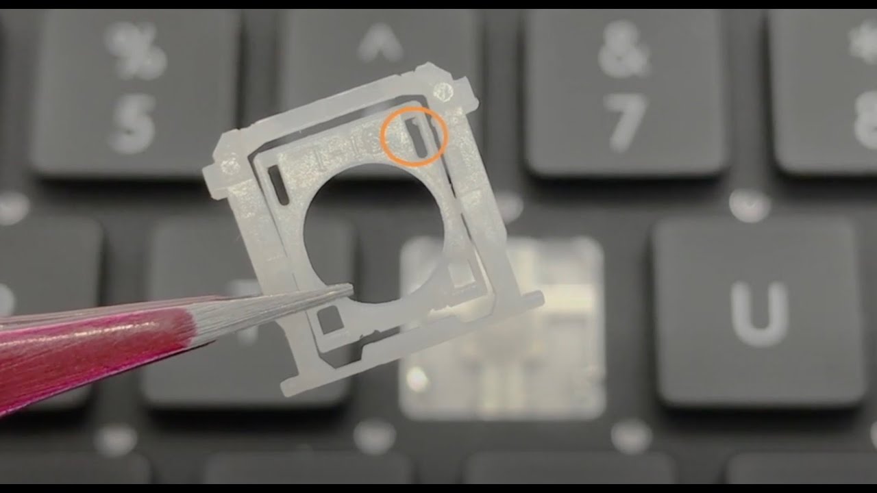 MacBook Pro Retina Display AC07 hinge clip keyboard key cap installation guide