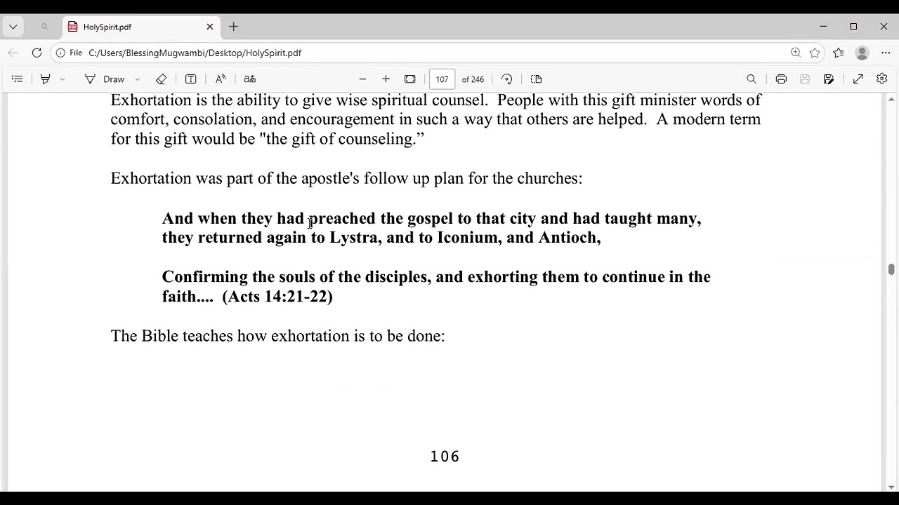 Ministry of Holy Spirit Feb 11 class