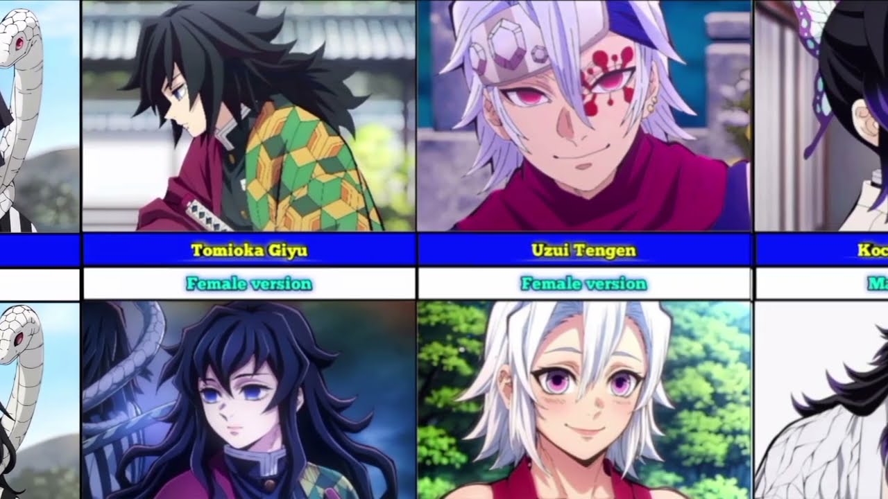 Demon Slayer Charakters, Male and Female Transformation / #demonslayer #transformation #anime 