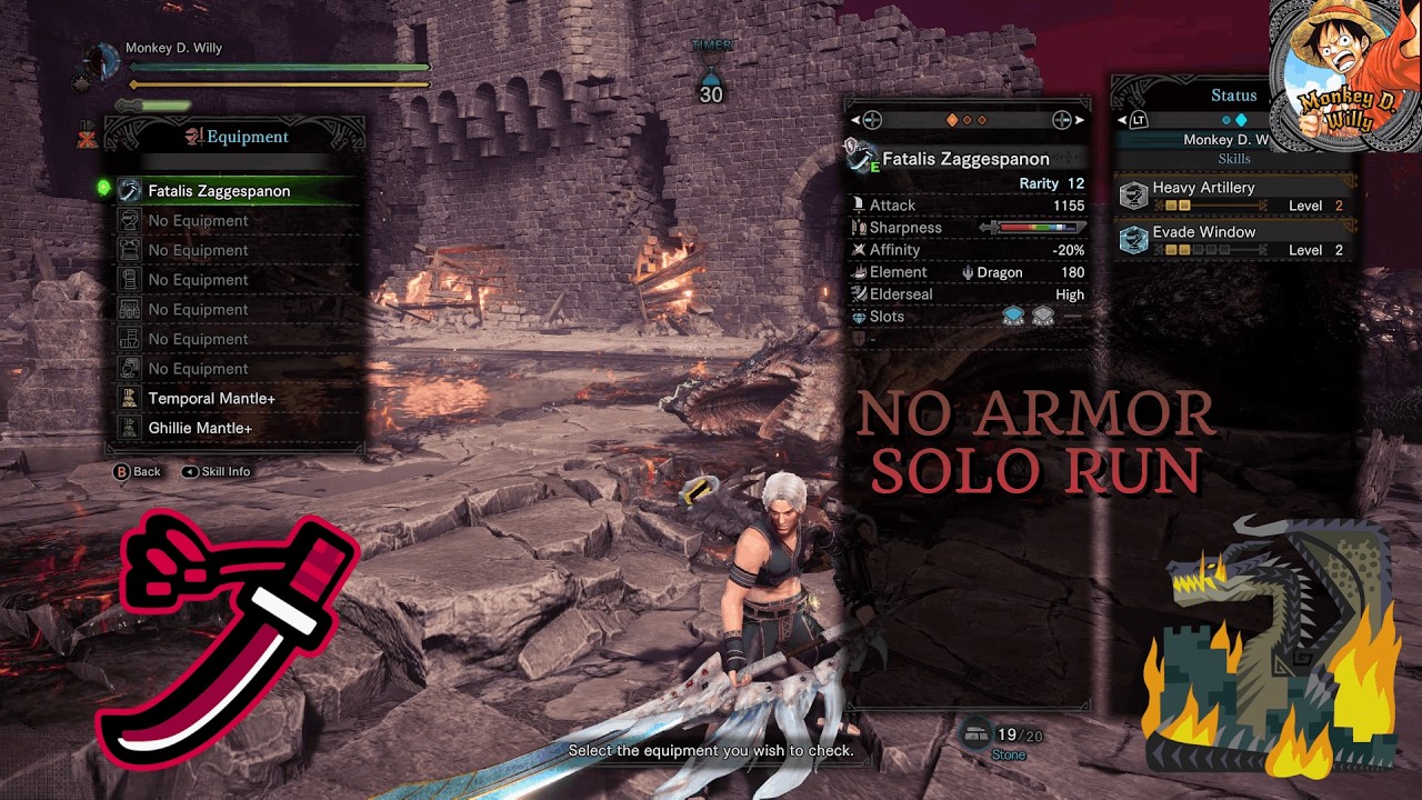 NO ARMOR LONGSWORD SOLO RUN - FATALIS - MONSTER HUNTER WORLD: ICEBORNE