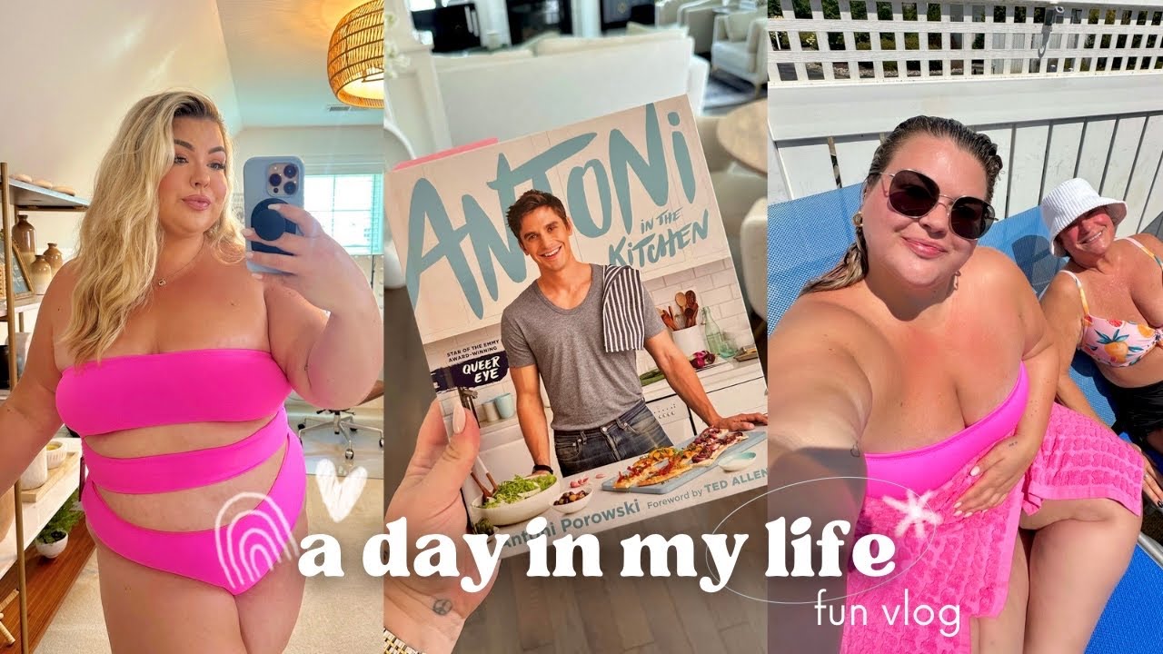 trying skims bathing suits, cooking from antoni’s cookbook + pool with mama | vlog
