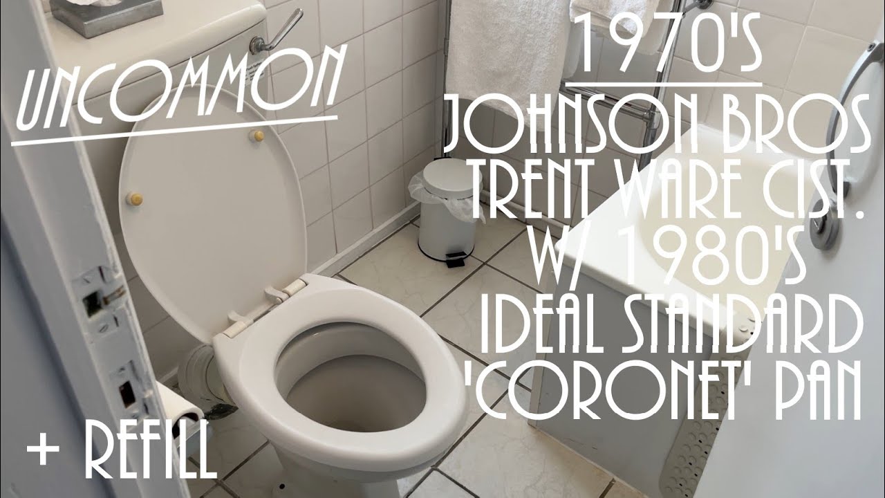Uncommon: 1970's Johnson Bros. Trent Ware 'Trentline' Cistern w/ 1980's Ideal Standard 'Coronet' Pan