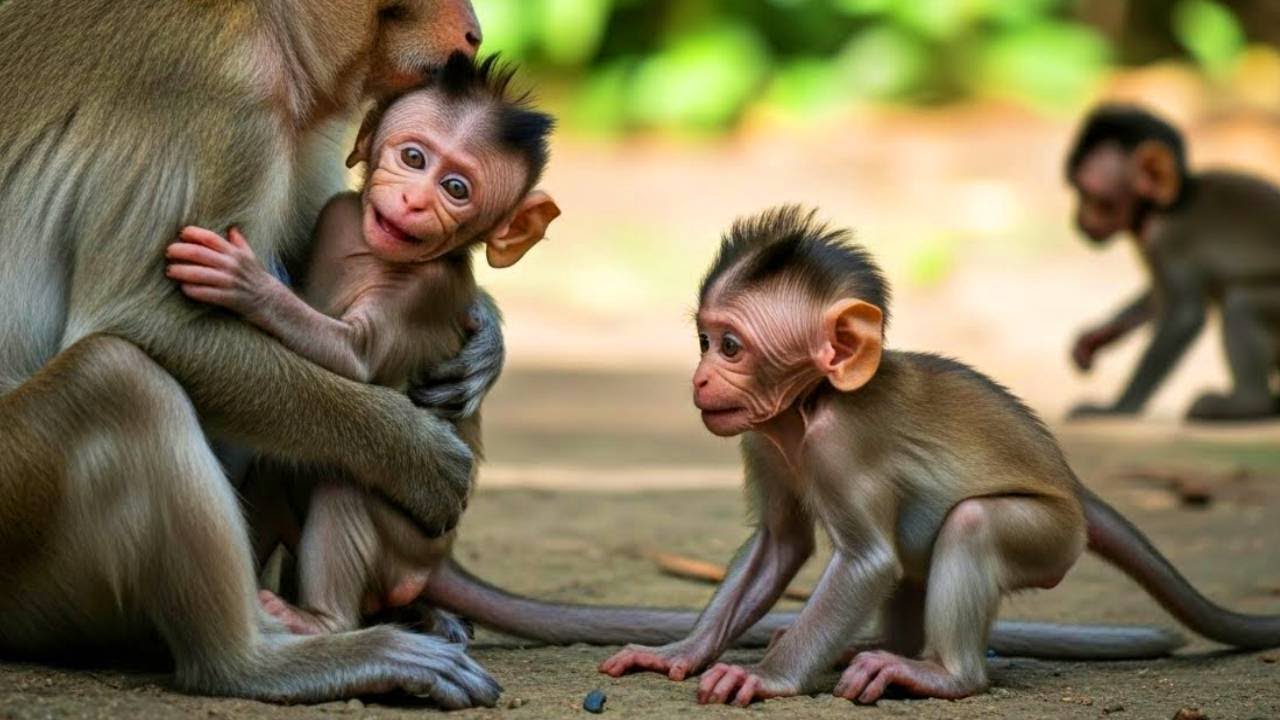 Curious Baby Monkeys Explore the Forest Together 🐒🍃 | Adorable Wildlife Moments