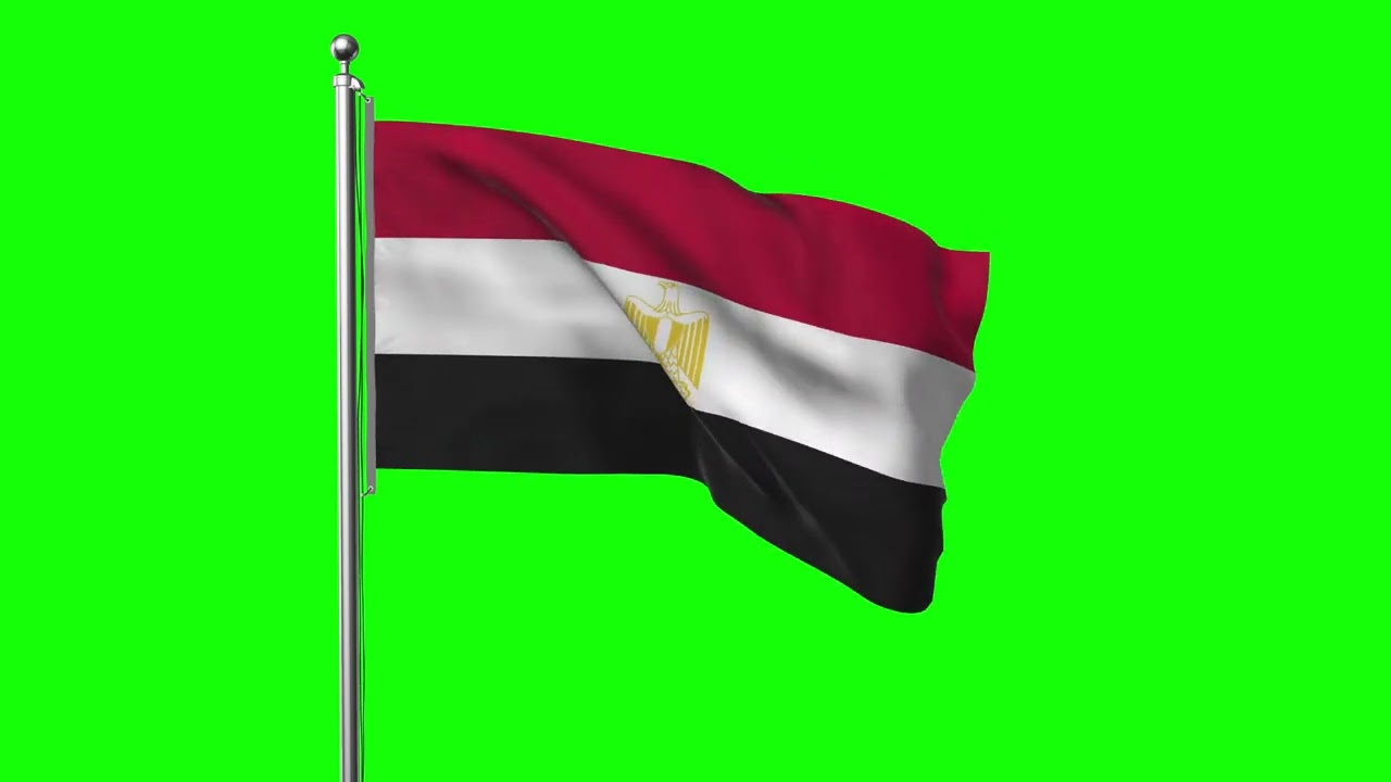 Green screen Footage | Egypt Waving Flag Green Screen Animation | Royalty-Free
