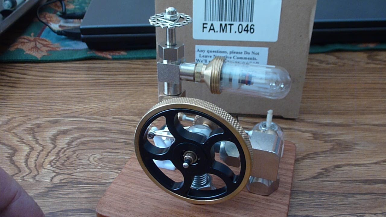 P1040033  New Stirling Engine, see how slow it will go.