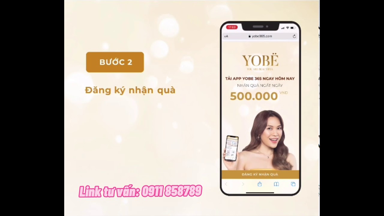 Hướng dẫn kh&aacute;ch h&agrave;ng đăng k&yacute; t&agrave;i khoản tải App YOBE365 theo c&aacute;ch chia sẻ link li&ecirc;n kết.