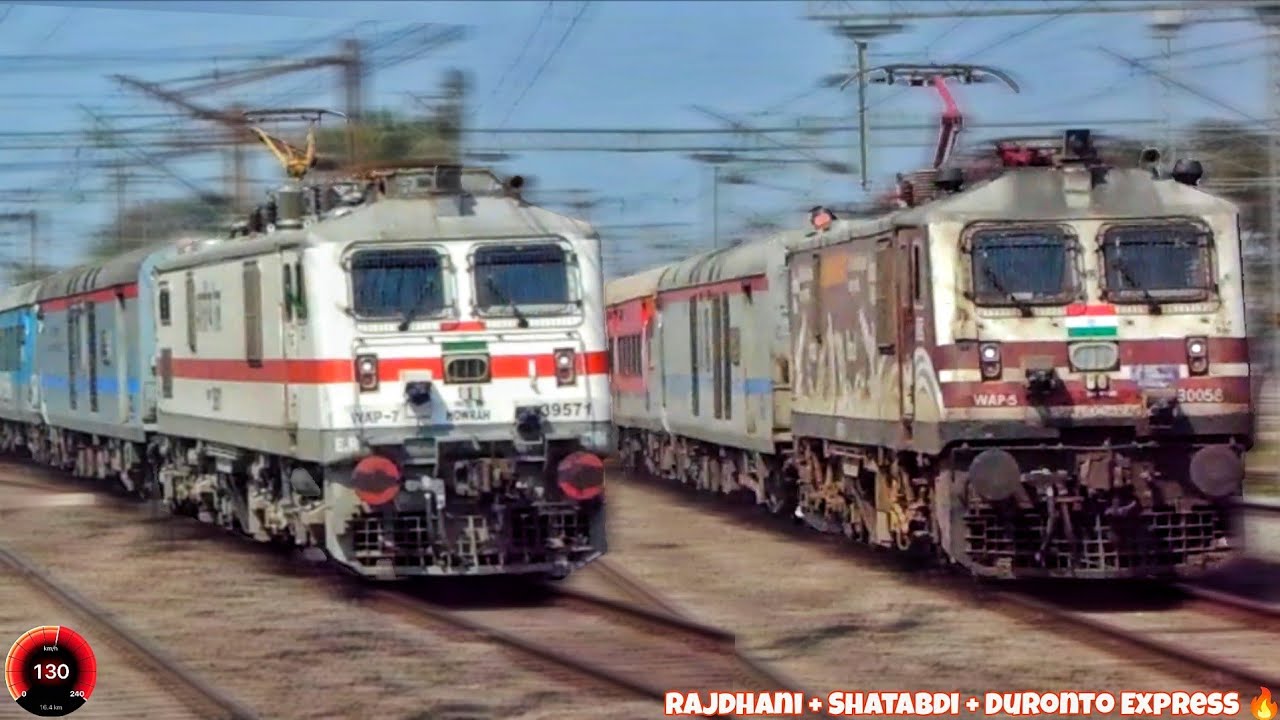 High Speed 130Kmph & 110Kmph Powerful Trains🔥 // Duronto+Shatabdi+Garba🔥