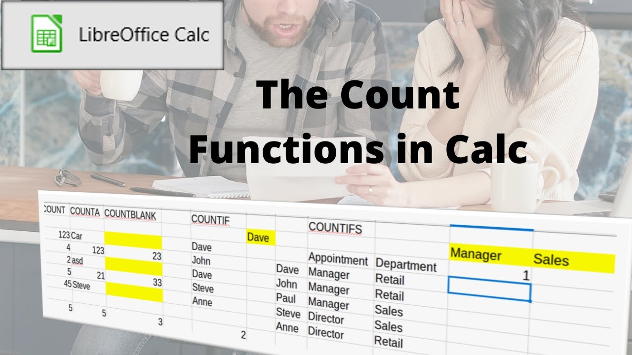 How to use the count functions in LibreOffice Calc