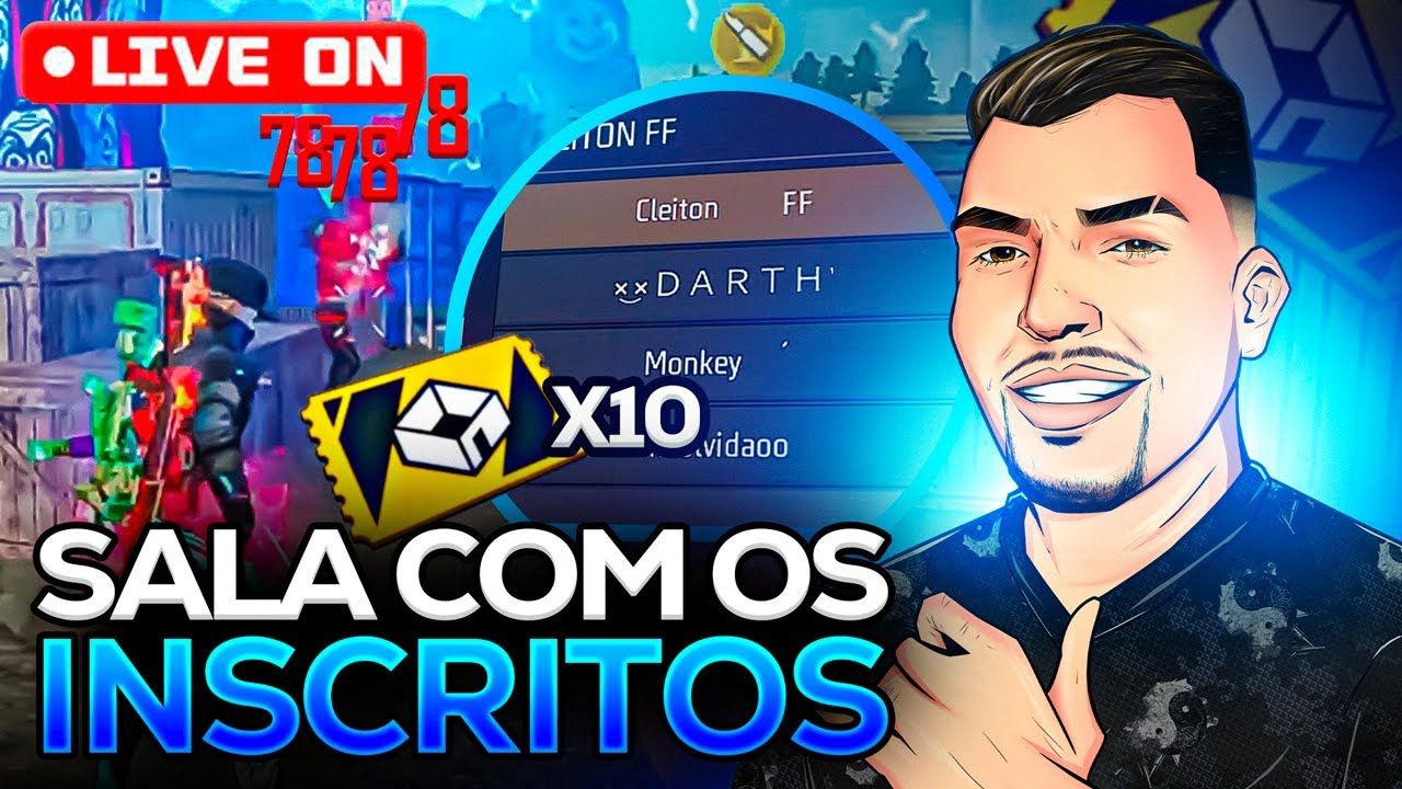 LIVE FF 🔥 4x4 6X6 COM INSCRITOS AO VIVO 🔥 SALA PERSONALIZADA 🔥 FREEFIRE AO VIVO 🔥