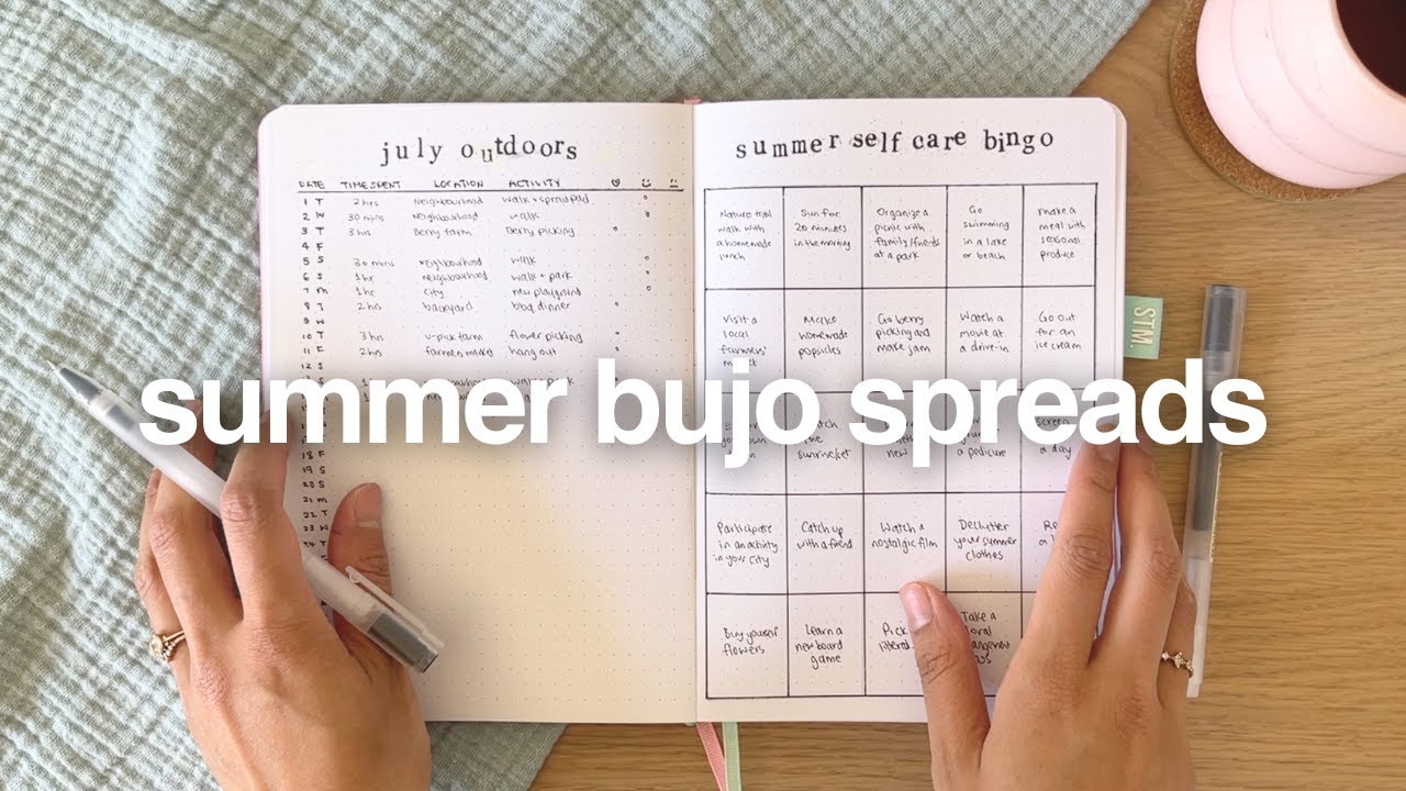 5 minimalist bullet journal spreads to simplify your summer