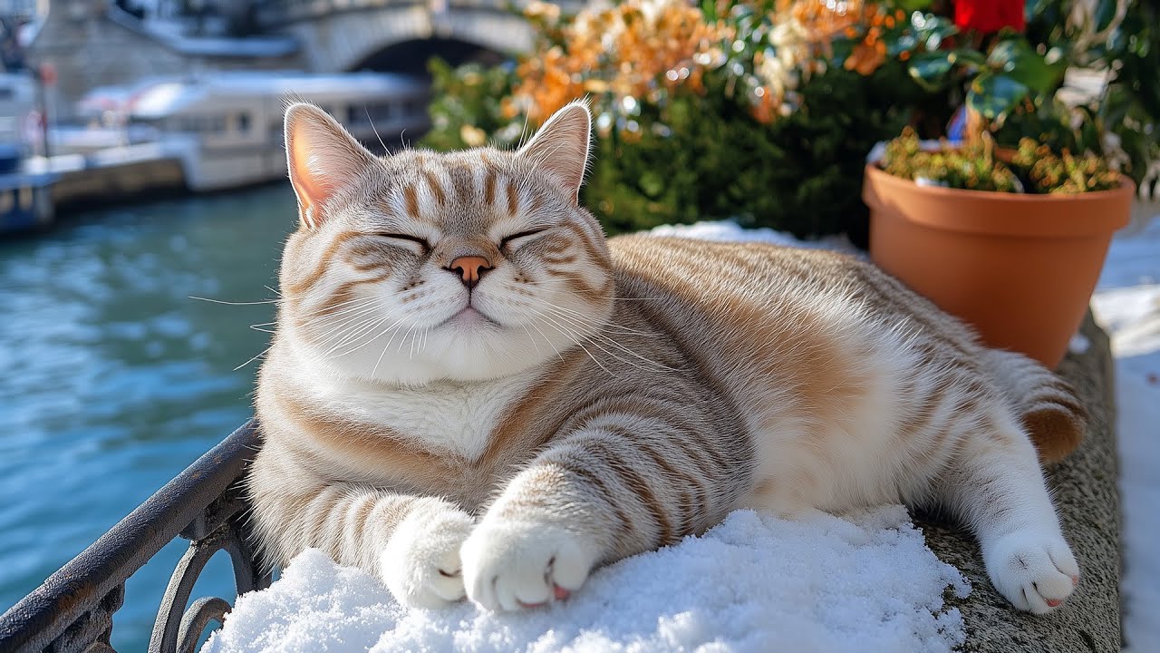 12 Hours Of Calming Music for Cats 😻 Snow Covered Evening Sounds for Gentle Cat Sleep🐱 Cat TV No Ads