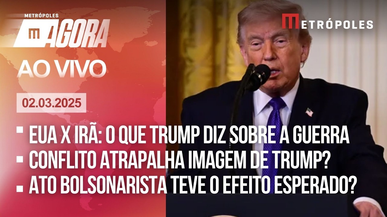 AO VIVO: Trump fala sobre a guerra no Irã/ A repercussão do ato bolsonarista em São Paulo