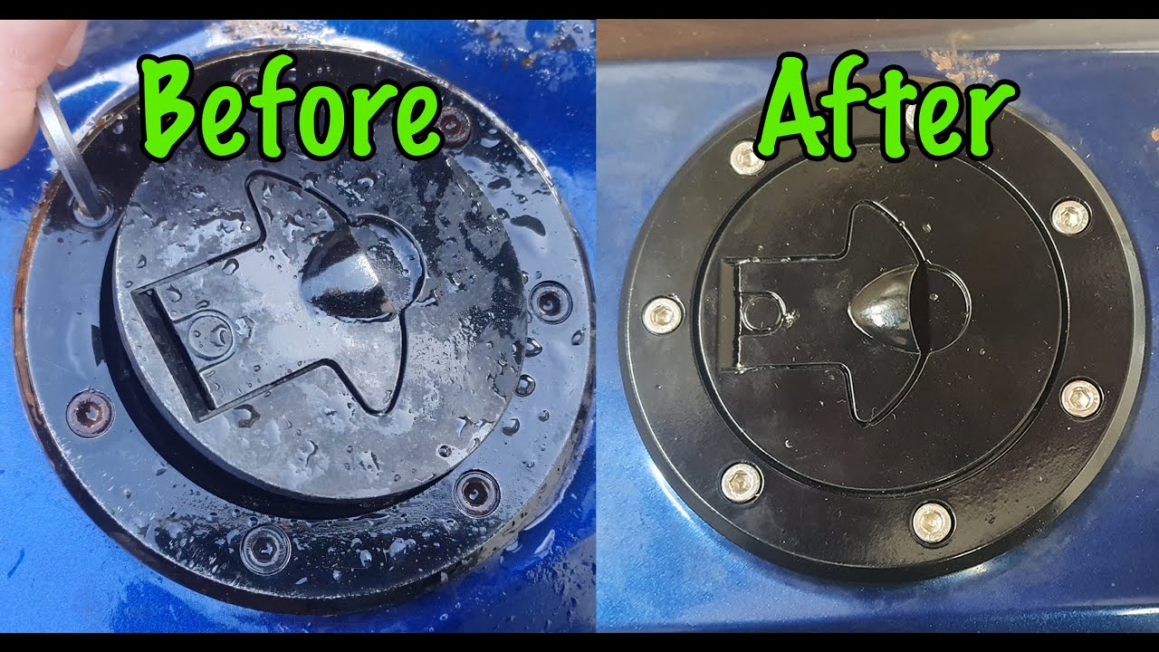 Refurbishing the fuel filler cap on my barn find Kawasaki GPZ900R