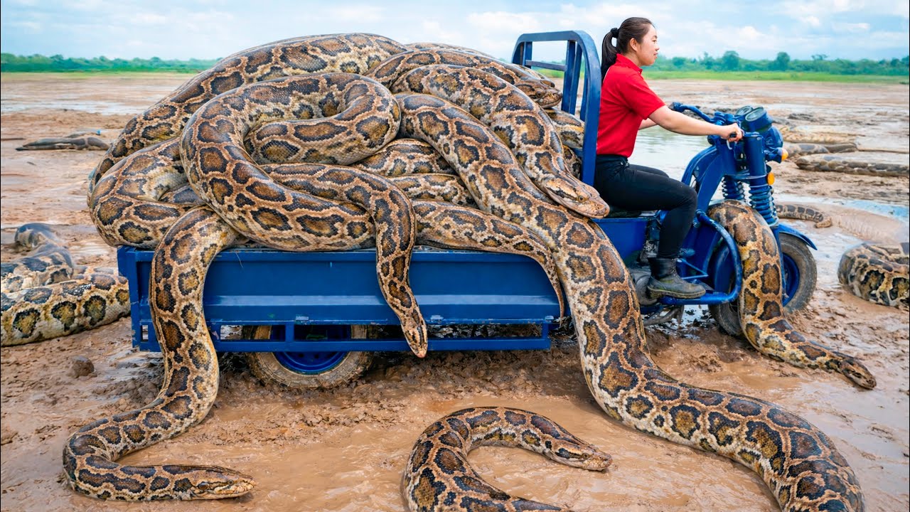 LIVESTREAM -- TIMELAPSE - PYTHON - Harvest 1000+ Anaconda & Transporting My 3-Wheeled Market Sell