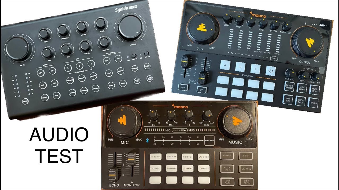 Synido Live 100, Maonocaster Lite and E2 - Audio Test - compare audio output