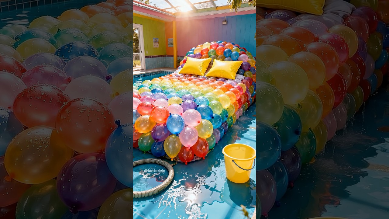 [ASMR] Jumping on 100 Water Balloons! 🎈💦