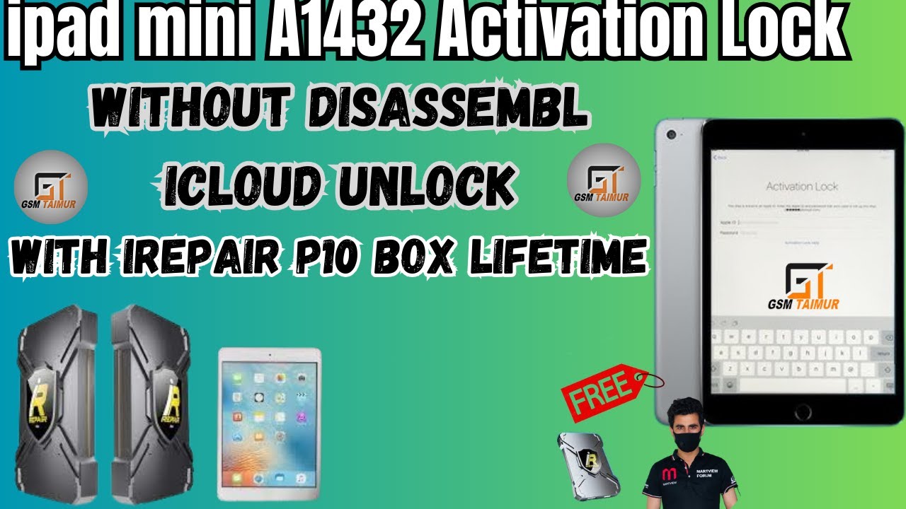 iPad mini A1432 iCloud Remove permanently not bypass iOS 9.3.5 iCloud Bypass with iRepair P10 BOX