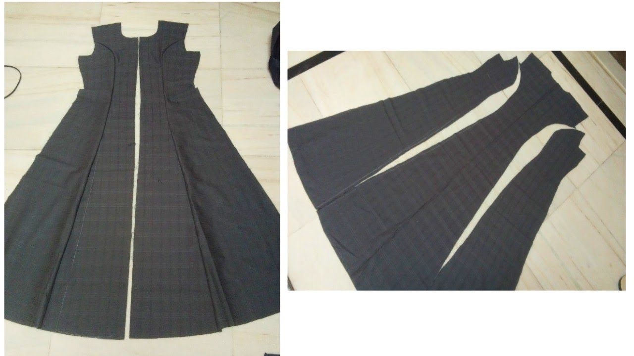 Princess cut flared front open latest kurti cutting and stitching