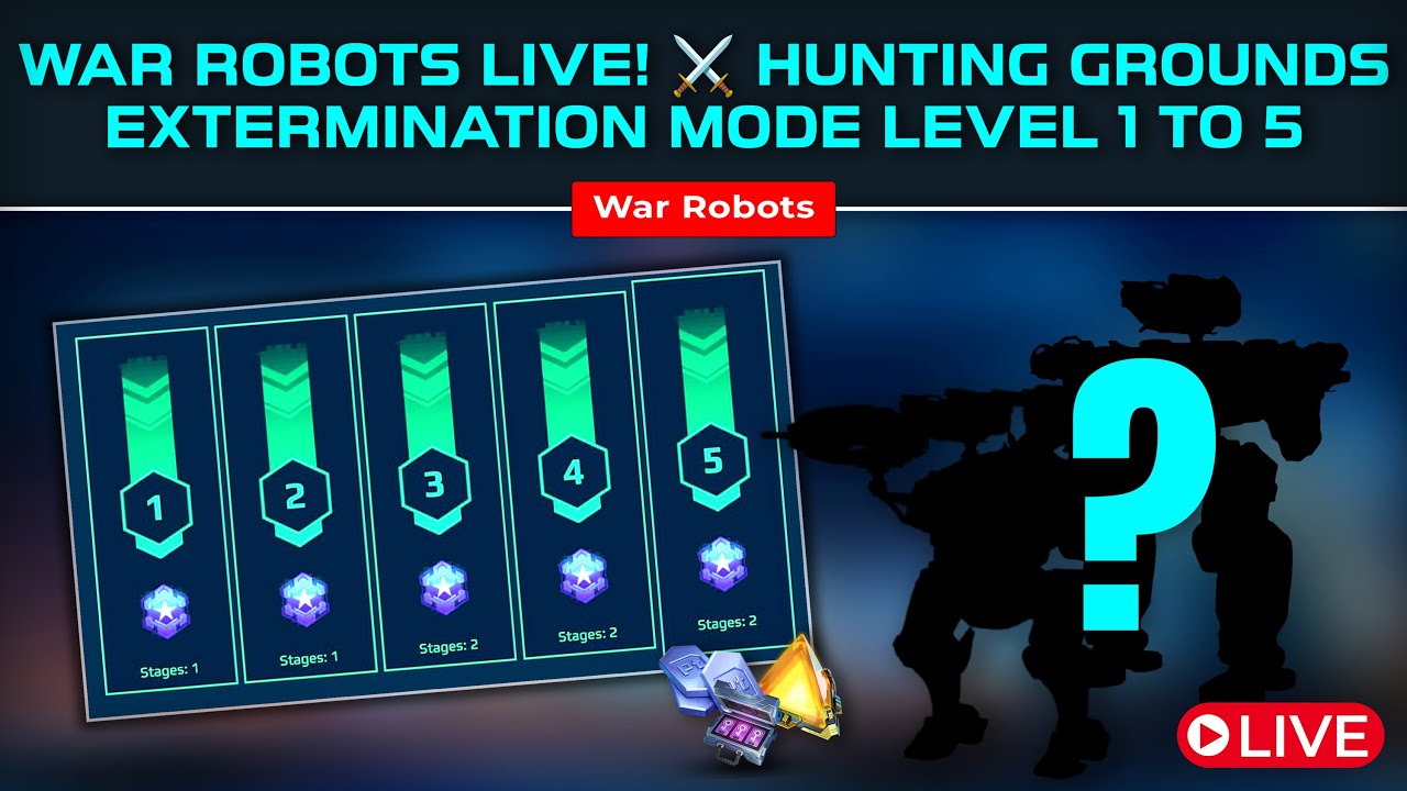 28 Jan 2026 | WAR ROBOTS LIVE! Hunting Grounds 🔥 Extermination Mode LEVELS 1 to 5 #warrobots