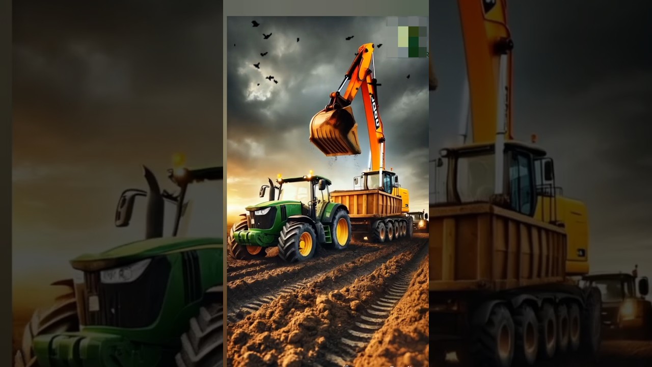 John Deere Tractor nd jcb loading sand #shortvideo