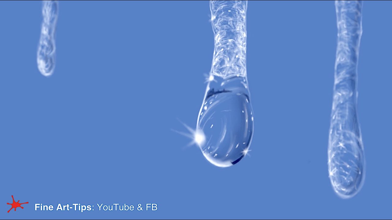 HOW TO DRAW ICICLES ON iPad/Apple Pencil - for beginners - (& Water Drop)