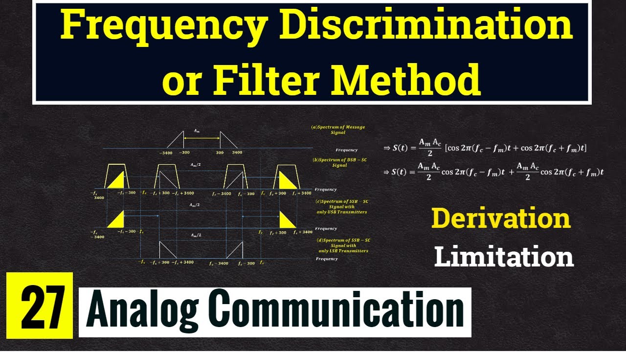 Frequency Discrimination or Filter method for SSB-SC Generation || Lec-27