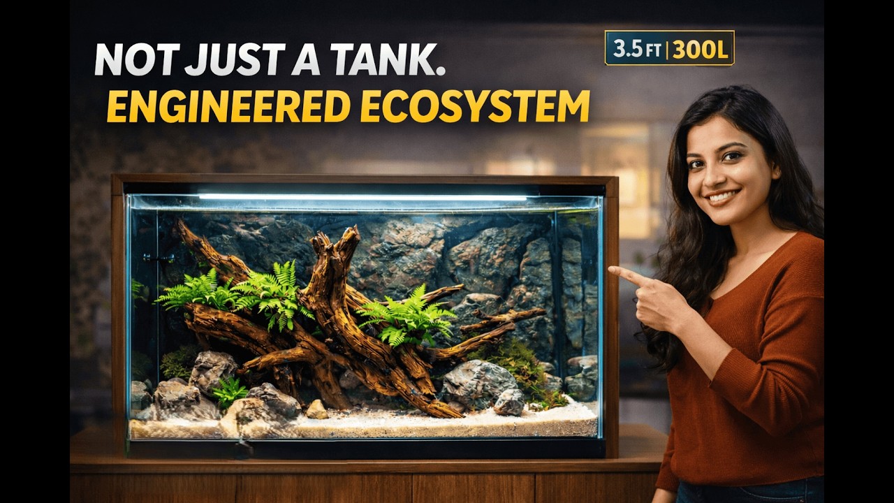 3.5ft 300L Custom Aquarium | Engineered Ecosystem by Blessings Aquarium