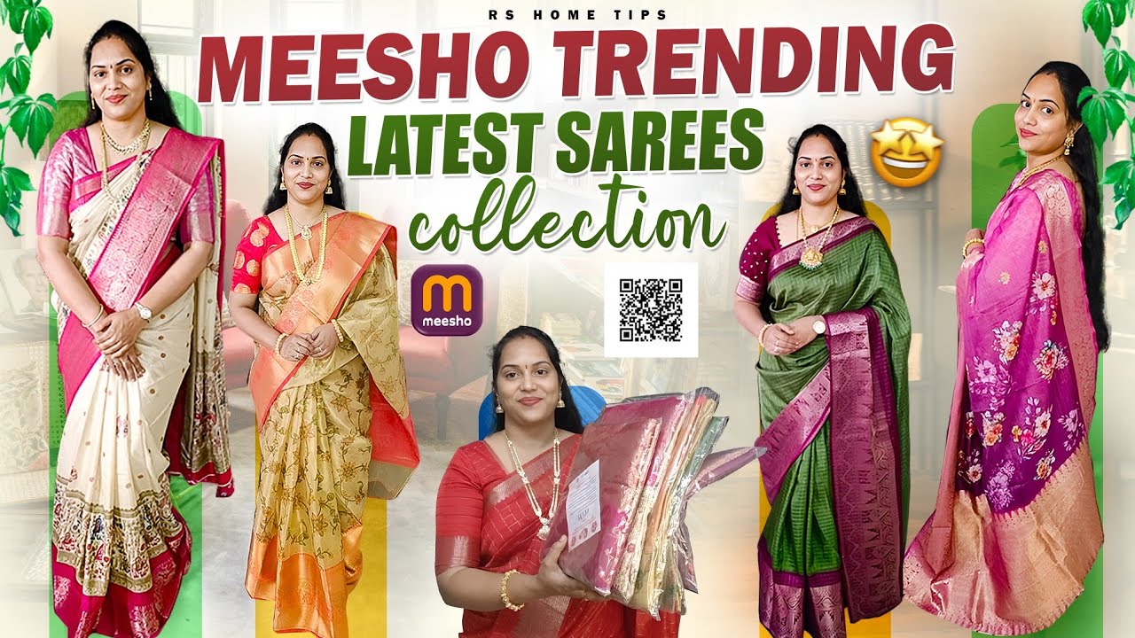 Meesho latest sarees collection🤩👍||meesho Partyware sarees||latest collection||sarees||Rs home tips