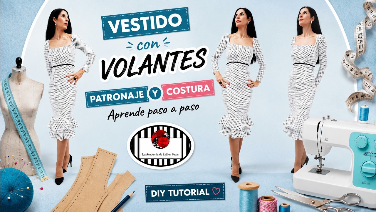Cómo hacer un vestido recto con volantes. Cómo forrar un vestido. TRUCOS DE COSTURA