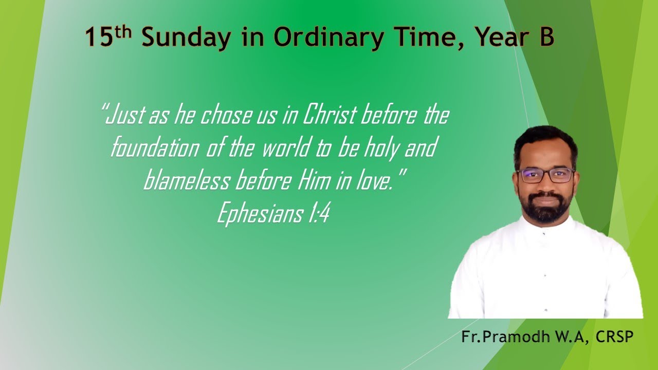 15th Sunday in Ordinary Time-Year B (Sunday's Homily)