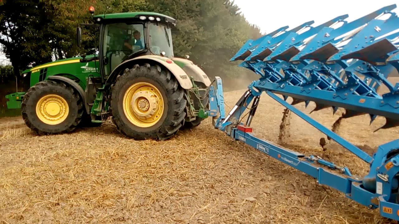Оранка трактором John Deere 8345r + Lemken Diamant 11 (7+1)