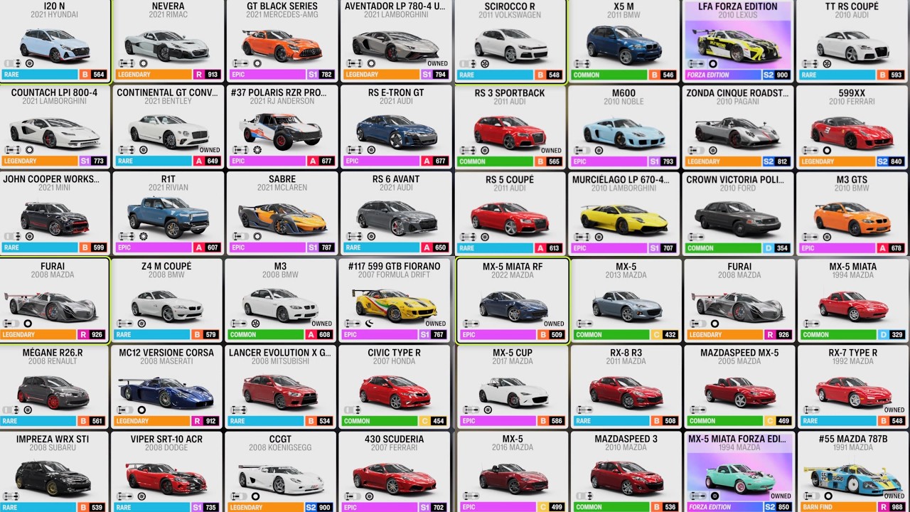 Forza Horizon 6 | *UPDATE All Cars Full List (600+ Cars Include Playlist's & DLC) [4K.XSX]