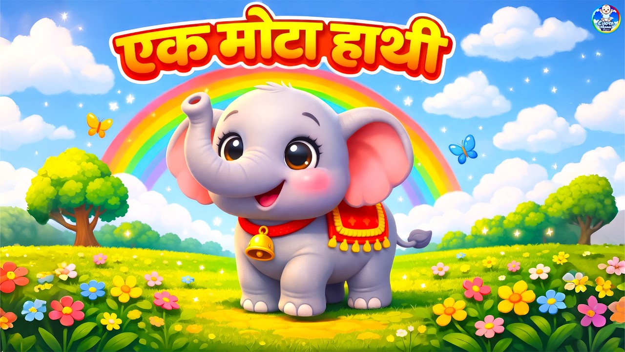 Ek Mota Hathi Ghumne Chala | एक मोटा हाथी | Cartoon Song For Kids | Hindi Nursery Rhymes #rhymes