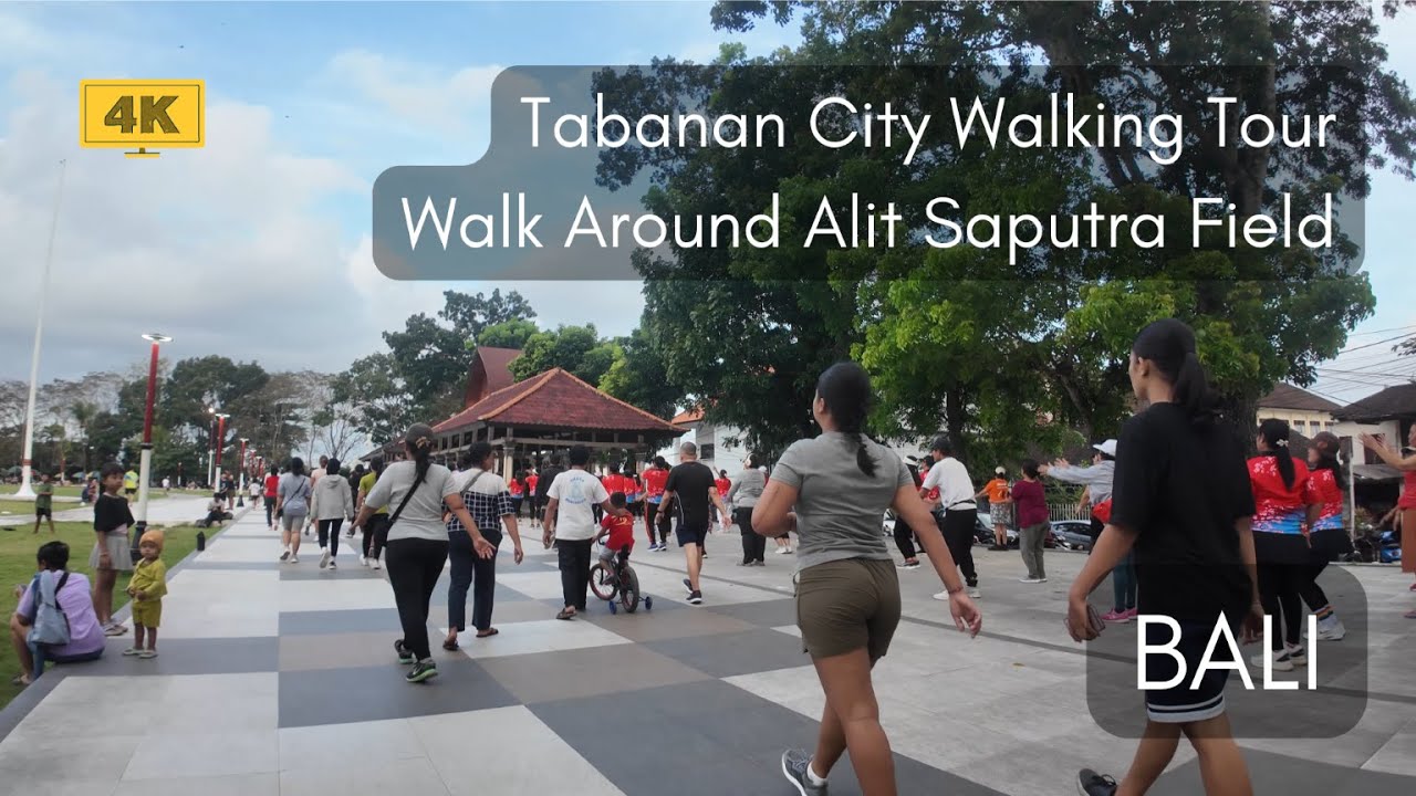 Vibrant Local Life of Tabanan Bali | Walk Around Alit Saputra Field | Bali Walking Tour 4K